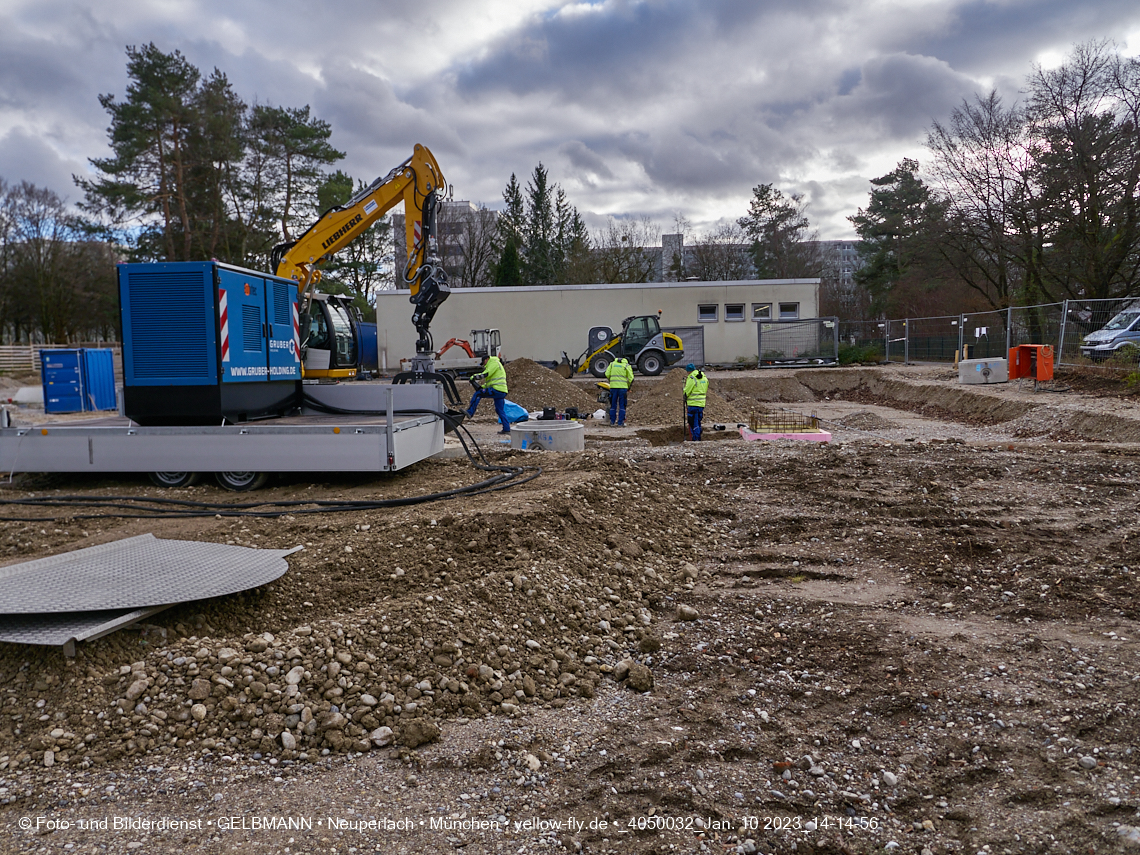10.01.2023 - Baustelle an der Quiddestraße Haus für Kinder in Neuperlach